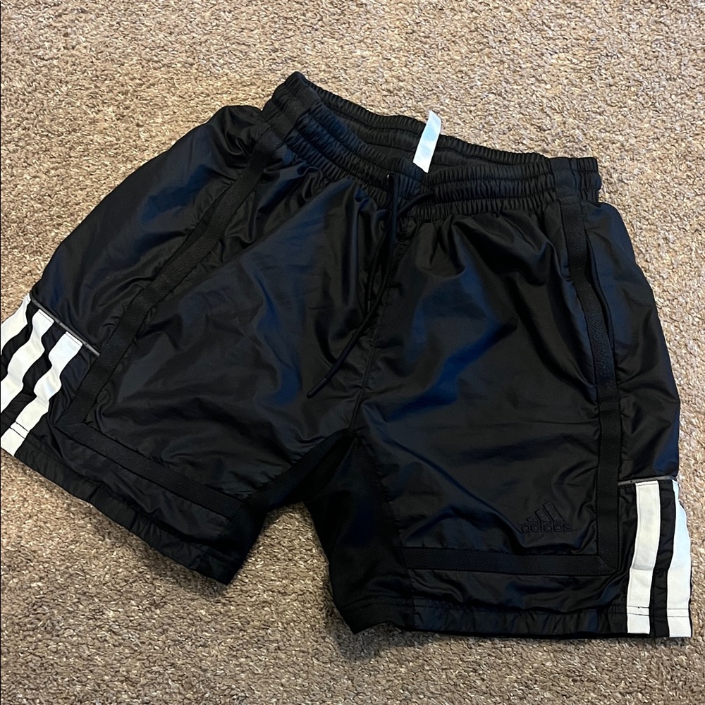 Adidas adult Black Shorts with White Stripes